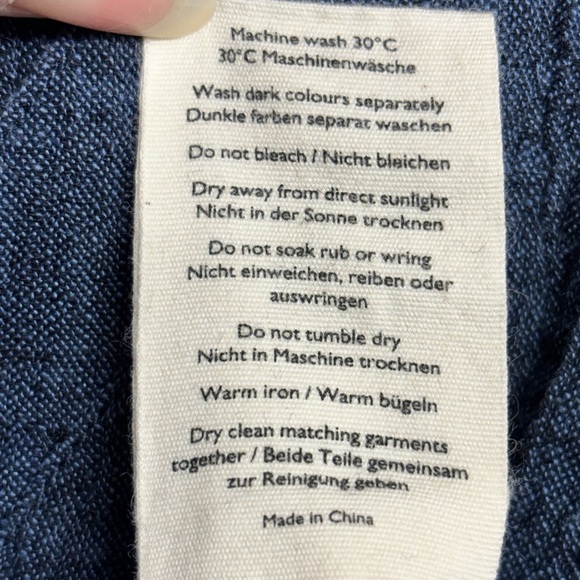 Poetry Linen Cotton Blend Textured Tank Jumpsuit Navy Blue US 6 Cargo Crop - Picture 7 of 9